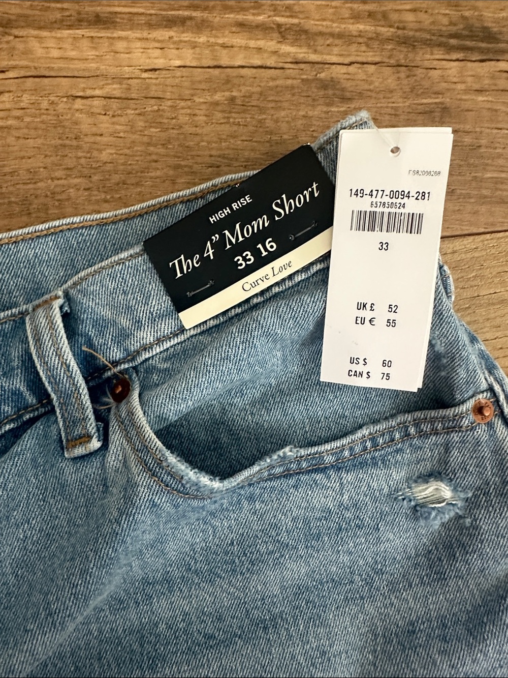 Abercrombie & Fitch Light Blue Distressed Denim Shorts - Picture 4 of 4